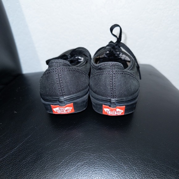 Vans Triple Black Authentic Skater Canvas Sneakers Size 7 - Picture 3 of 6